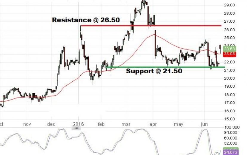smith amp wesson turns bullish on strong q1 fy17 outlook smith and wesson stock chart